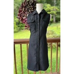 Real Comfort Black Lyocell Utility Shirt Dress Size Small
